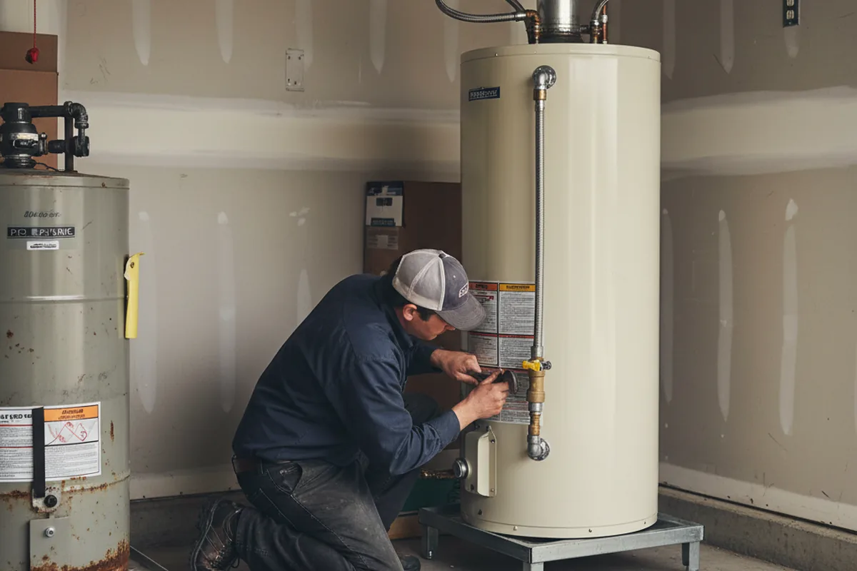 Water heater and shutoff valve replacement in Dyer